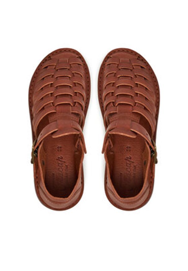 Fracap Sandały D025 Brązowy. Kolor: brązowy. Materiał: skóra