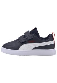 Buty do chodzenia dla dzieci Puma Courtflex V2 V PS. Zapięcie: rzepy. Kolor: czerwony, niebieski, wielokolorowy. Materiał: syntetyk, materiał, tkanina. Szerokość cholewki: normalna. Sport: turystyka piesza