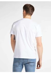 Lee - LEE STRIPE TEE MĘSKI T-SHIRT KOSZULKA LOGO NADRUK BRIGHT WHITE L64VFQLJ. Wzór: nadruk #4