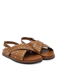TwinSet - TWINSET Sandały 251TGT070 Brązowy. Kolor: brązowy. Materiał: skóra #6