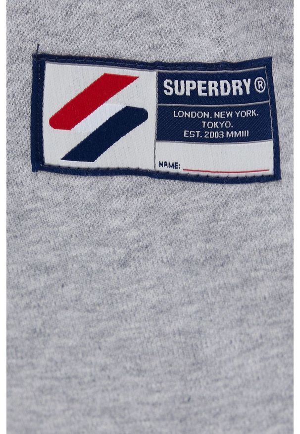 Superdry Spodnie męskie kolor szary z aplikacją. Kolor: szary. Materiał: dzianina. Wzór: aplikacja