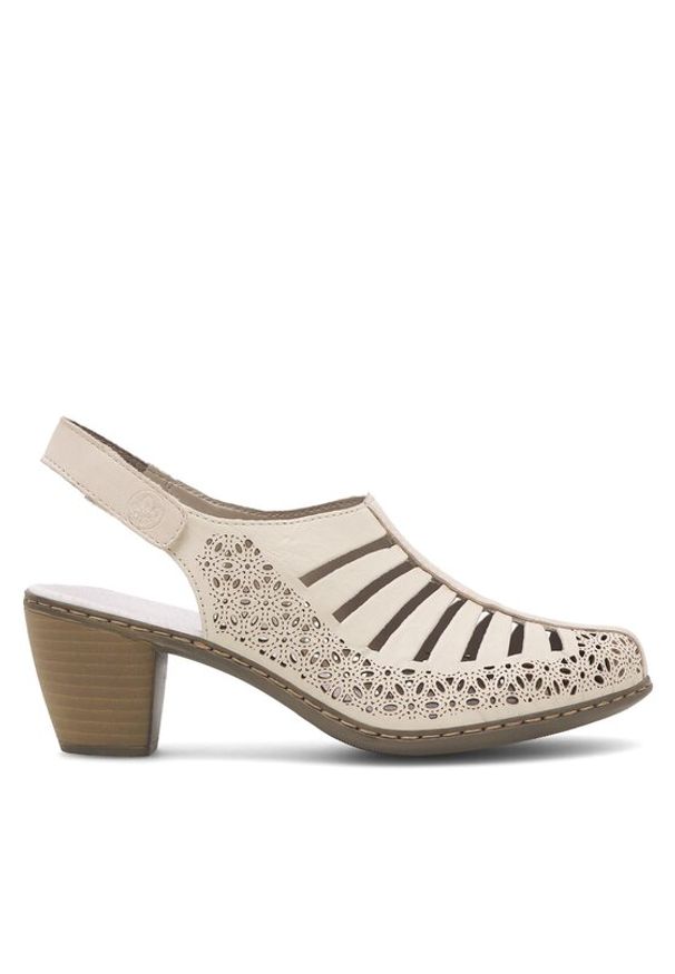 Rieker Półbuty 40959-60 Beżowy. Kolor: beżowy. Materiał: skóra