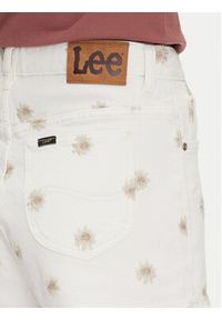 Lee Szorty jeansowe Rider 112363514 Biały Slim Fit. Kolor: biały. Materiał: bawełna #5
