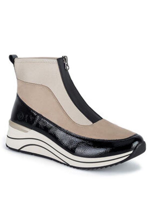 Remonte Botki D0T71-60 Beżowy. Kolor: beżowy. Materiał: materiał