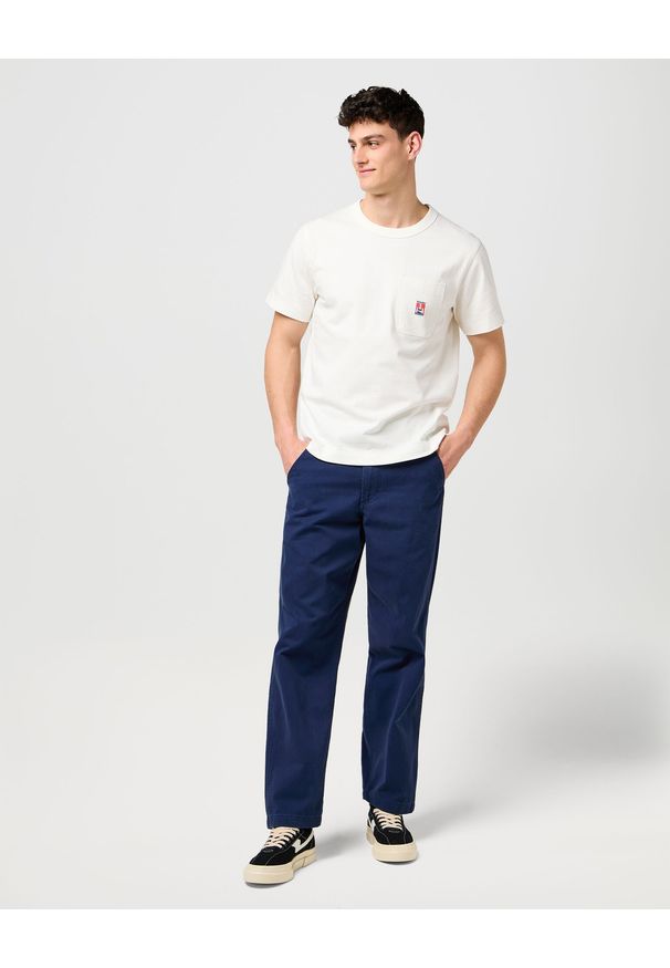 Wrangler - MESKIE SPODNIE MATERIALOWE WRANGLER RELAXED CHINO NAVY 112373190