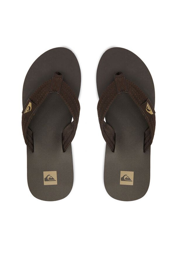 Quiksilver Japonki EO-DUNE CQ10036MGG Brązowy ciemny. Kolor: brązowy. Materiał: skóra