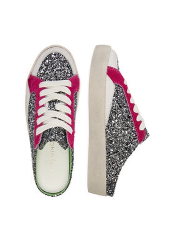 Eva Minge Klapki AHRI-25/502 Srebrny. Kolor: srebrny. Materiał: syntetyk