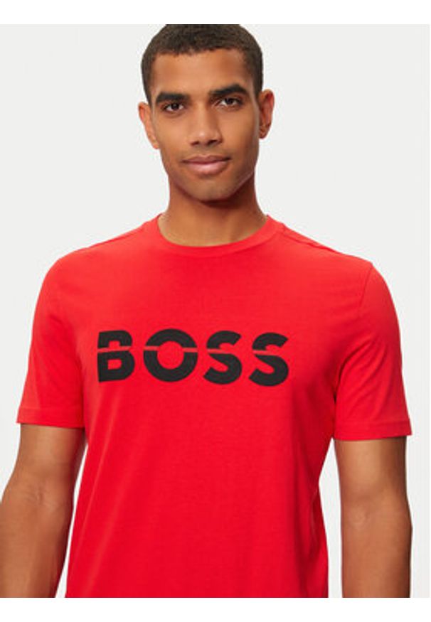 BOSS - Boss T-Shirt 50525208 Czerwony Regular Fit. Kolor: czerwony. Materiał: bawełna