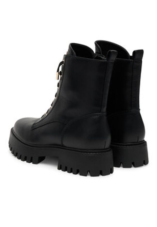 Guess Trapery FLTFNA ELE10 Czarny. Kolor: czarny. Materiał: skóra
