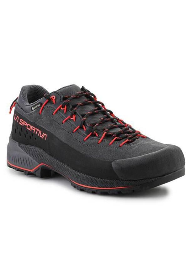 LA SPORTIVA - Buty do chodzenia męskie La Sportiva Tx4 Evo Gtx Carbon Cherry Tomato. Zapięcie: sznurówki. Kolor: czerwony, wielokolorowy, czarny, szary. Materiał: tkanina, materiał, skóra, syntetyk. Szerokość cholewki: normalna. Sport: turystyka piesza
