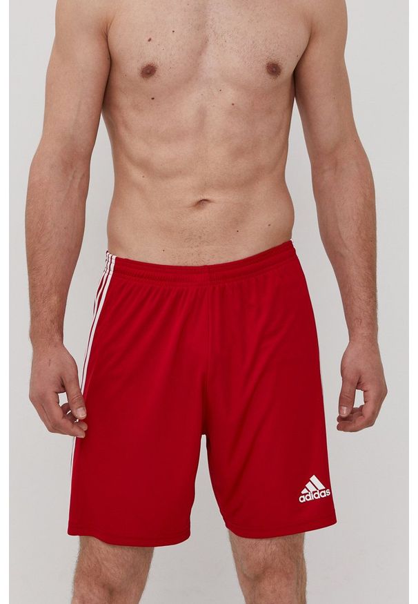adidas Performance - Szorty. Okazja: na co dzień. Kolor: czerwony. Materiał: dzianina, materiał. Wzór: gładki. Styl: casual