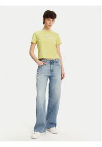Calvin Klein Jeans T-Shirt Monologo J20J223113 Żółty Slim Fit. Kolor: żółty. Materiał: bawełna #4