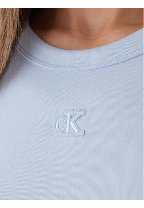 Calvin Klein Jeans Top LV047B265G Niebieski Slim Fit. Kolor: niebieski. Materiał: bawełna