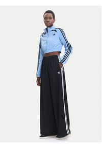 Adidas - adidas Spodnie dresowe adicolor Satin IU2520 Czarny Wide Leg. Kolor: czarny. Materiał: syntetyk #2