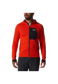 MOUNTAIN HARDWEAR - Męski sweter polarowy Mountain Hardwear Polartec Power Grid Full Zip. Kolor: żółty, wielokolorowy, pomarańczowy. Materiał: polar