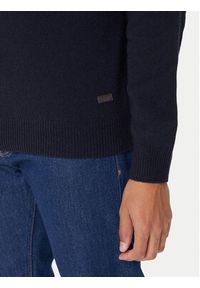 Barbour Sweter Patch Half Zip MKN0585NY91 Granatowy Regular Fit. Kolor: niebieski. Materiał: wełna #3