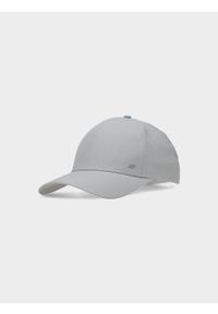 4f - Czapka z daszkiem strapback uniseks - szara. Kolor: szary. Materiał: syntetyk, elastan, materiał. Wzór: jednolity. Sezon: lato. Styl: sportowy