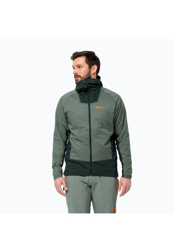 Kurtka przeciwdeszczowa męska Jack Wolfskin Alpspitze Ins Hybrid. Kolor: zielony. Sport: turystyka piesza