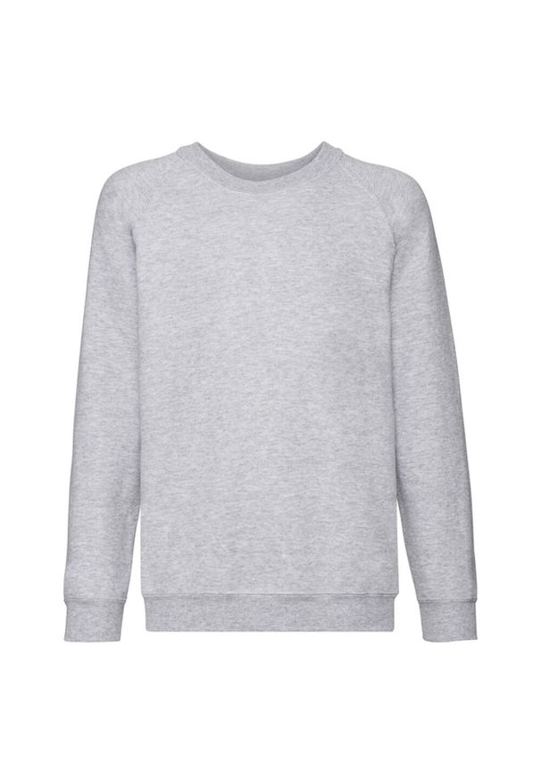 FRUIT OF THE LOOM - Bluza Dziecięca Classic Heather Raglan. Kolor: szary. Długość rękawa: raglanowy rękaw. Sport: joga i pilates
