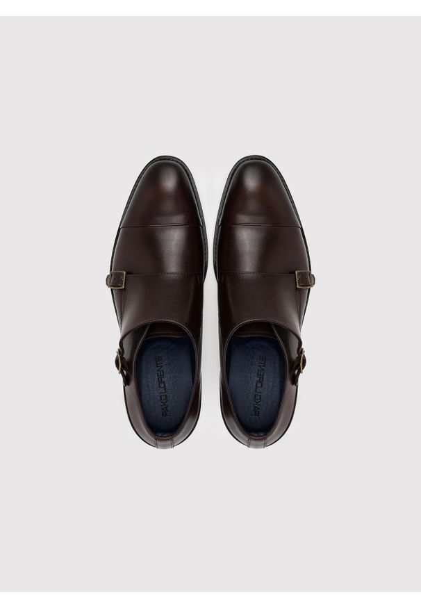 Pako Lorente - PAKO LORENTE – Brązowe monki męskie. Zapięcie: klamry. Kolor: brązowy. Materiał: skóra, jeans