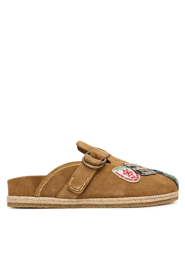 Polo Ralph Lauren Klapki 803974113001 Brązowy. Kolor: brązowy. Materiał: skóra, zamsz