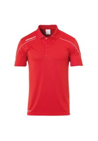 UHLSPORT - Polo Uhlsport Stream 22. Typ kołnierza: polo. Kolor: czerwony, biały, wielokolorowy. Materiał: materiał, poliester. Sport: piłka nożna, fitness