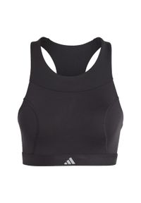 Adidas - Running Medium-Support Bra. Kolor: czarny. Materiał: materiał. Sport: bieganie