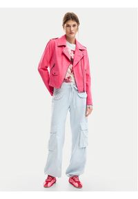 Desigual Kurtka z imitacji skóry Lolly 26SWEW06 Różowy Regular Fit. Kolor: różowy. Materiał: skóra #3
