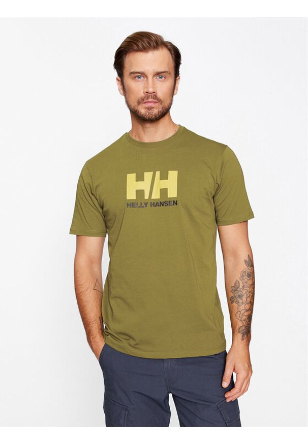 Helly Hansen T-Shirt Logo 33979 Zielony Regular Fit. Kolor: zielony. Materiał: bawełna