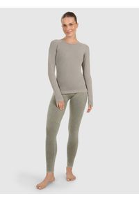4f - 4F Longsleeve slim do jogi i pilatesu szybkoschnący damski - zielony M/L. Kolor: zielony. Materiał: prążkowany, dzianina, materiał, syntetyk, włókno. Długość rękawa: długi rękaw. Sport: joga i pilates