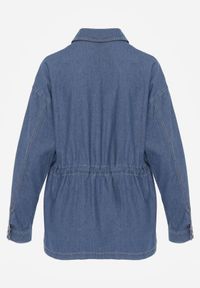 Born2be - Niebieska Bawełniana Koszula ze Ściagaczami w Pasie Lennada. Okazja: na spotkanie biznesowe, do pracy. Kolor: niebieski. Materiał: bawełna. Styl: biznesowy #7