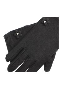 Czarne Rękawiczki Damskie Moraj. Kolor: czarny. Materiał: materiał. Styl: casual, klasyczny #3