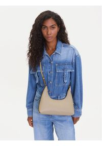 Calvin Klein Torebka Foil Logo Conv Shou?Lder Bag LV04F3272G Beżowy. Kolor: beżowy. Materiał: skórzane #1