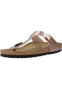 Japonki damskie Birkenstock Gizeh Bf Narrow. Zapięcie: klamry. Kolor: brązowy, wielokolorowy, zielony. Materiał: materiał, syntetyk. Sport: turystyka piesza