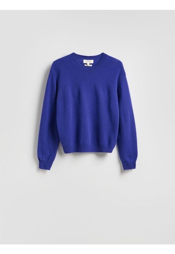 Reserved - Wełniany sweter - burgundowy. Kolor: czerwony. Materiał: wełna