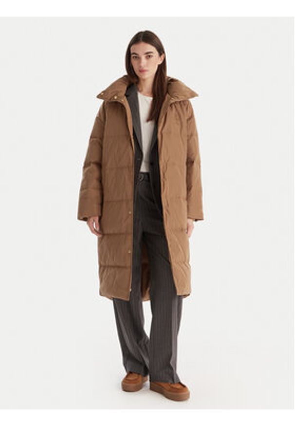 TOMMY HILFIGER - Tommy Hilfiger Kurtka puchowa WW0WW47279 Beżowy Relaxed Fit. Kolor: beżowy. Materiał: syntetyk