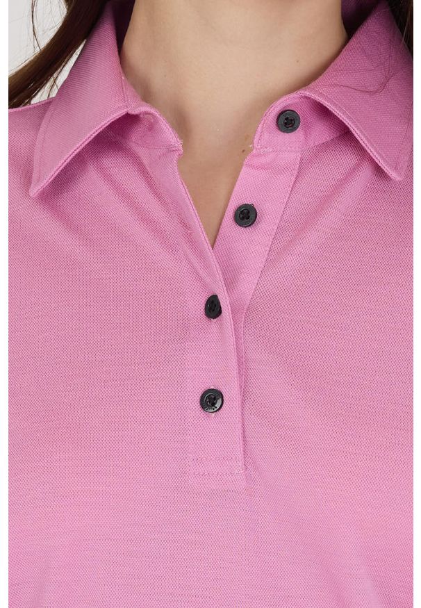 WOOLONA - Koszulka Polo Damska 100% Merino Woolona. Typ kołnierza: polo. Kolor: różowy