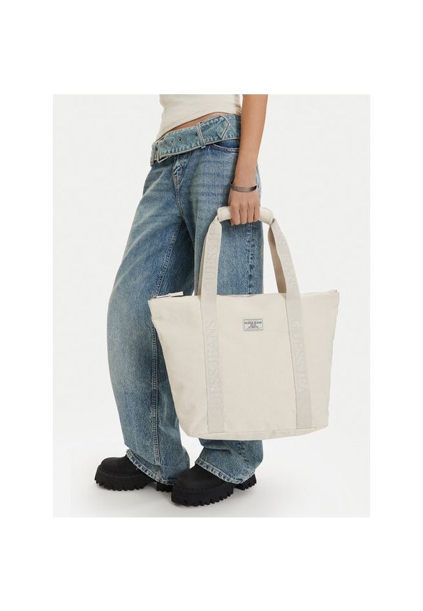 Torebka Guess Jeans. Kolor: kremowy