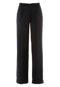 Spodnie Marlena bonprix czarny. Kolor: czarny. Styl: elegancki #1