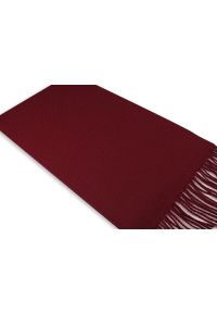 V. Fraas - Szalik Ciemny Czerwony Ciepły w Jodełkę, z Frędzlami -V.FRAAS- Jesienno-Zimowy, Czerwone Wino, Męski. Kolor: czerwony. Materiał: akryl, poliakryl. Wzór: jodełka. Sezon: jesień, zima. Styl: klasyczny, elegancki