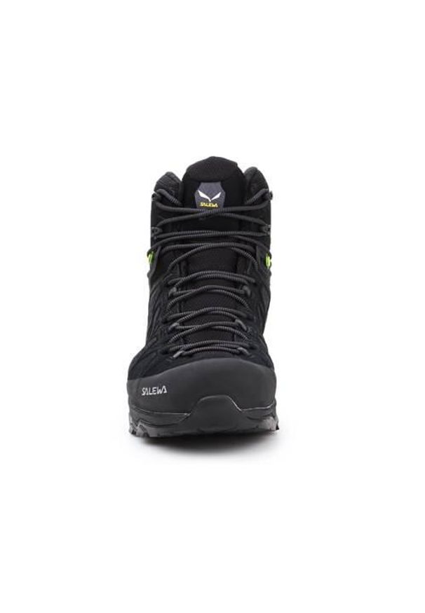 Buty Trekkingowe Męskie Salewa Alp Trainer 2 Mid Gtx. Wysokość cholewki: za kostkę. Zapięcie: sznurówki. Kolor: czarny. Materiał: guma, tkanina, zamsz, materiał, syntetyk. Szerokość cholewki: normalna