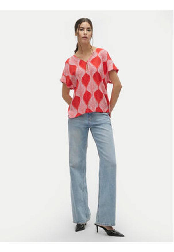 Vero Moda Bluzka Tula 10308984 Czerwony Regular Fit. Kolor: czerwony. Materiał: wiskoza