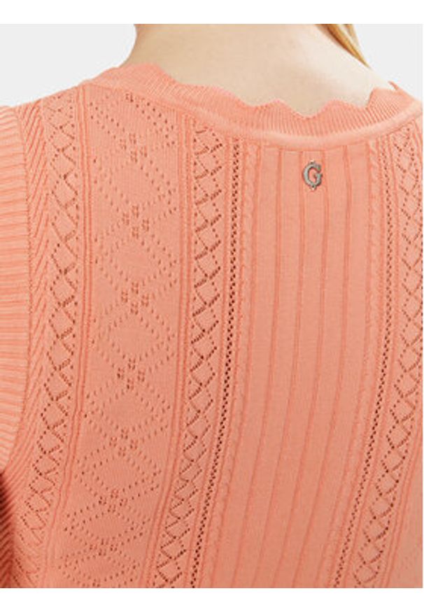 Guess Sukienka dzianinowa Es Sl Adaline W4GK11 Z2U00 Koralowy Slim Fit. Kolor: pomarańczowy. Materiał: syntetyk, wiskoza