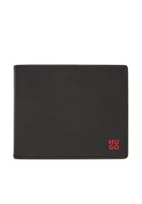 Hugo - HUGO Duży Portfel Męski 50548300 Czarny. Kolor: czarny. Materiał: skóra