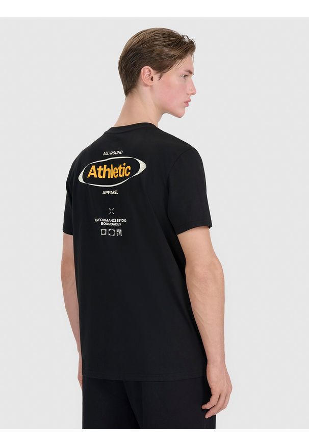 4f - 4F T-shirt regular z nadrukiem męski - czarny XXL. Okazja: na co dzień. Kolor: czarny. Materiał: jersey, materiał, bawełna. Długość rękawa: krótki rękaw. Długość: krótkie. Wzór: nadruk. Styl: klasyczny, sportowy, casual