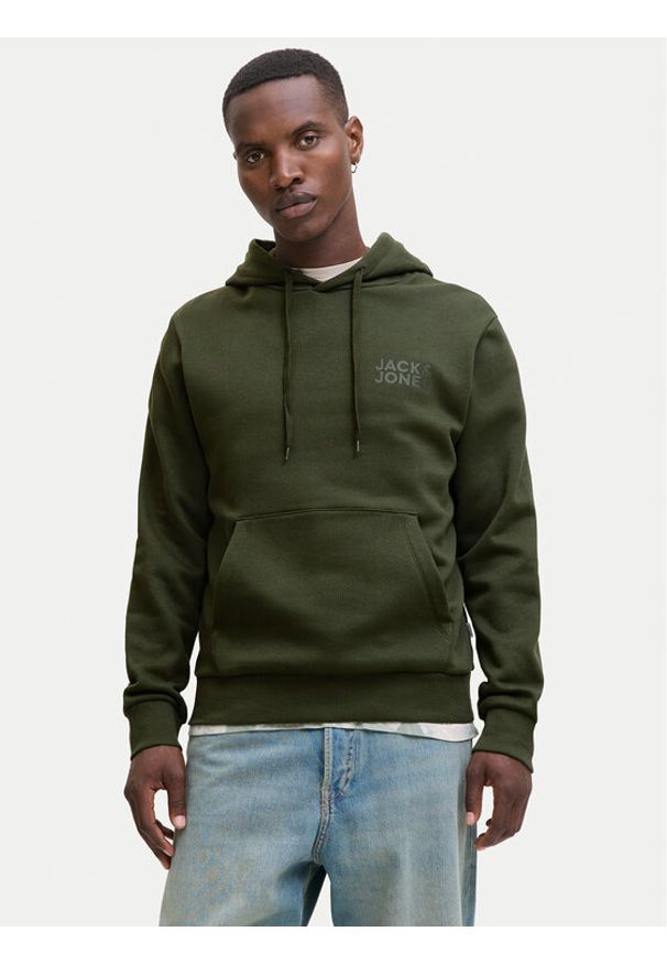Jack & Jones - Jack&Jones Bluza Corp Logo 12152840 Zielony Regular Fit. Kolor: zielony. Materiał: syntetyk