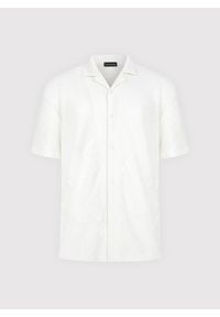 Pako Lorente - PAKO LORENTE - Ażurowa koszula męska z krótkim rękawem biała. Okazja: na co dzień. Kolor: biały. Materiał: poliester, bawełna. Długość rękawa: krótki rękaw. Długość: krótkie. Wzór: ażurowy. Sezon: wiosna. Styl: casual #2