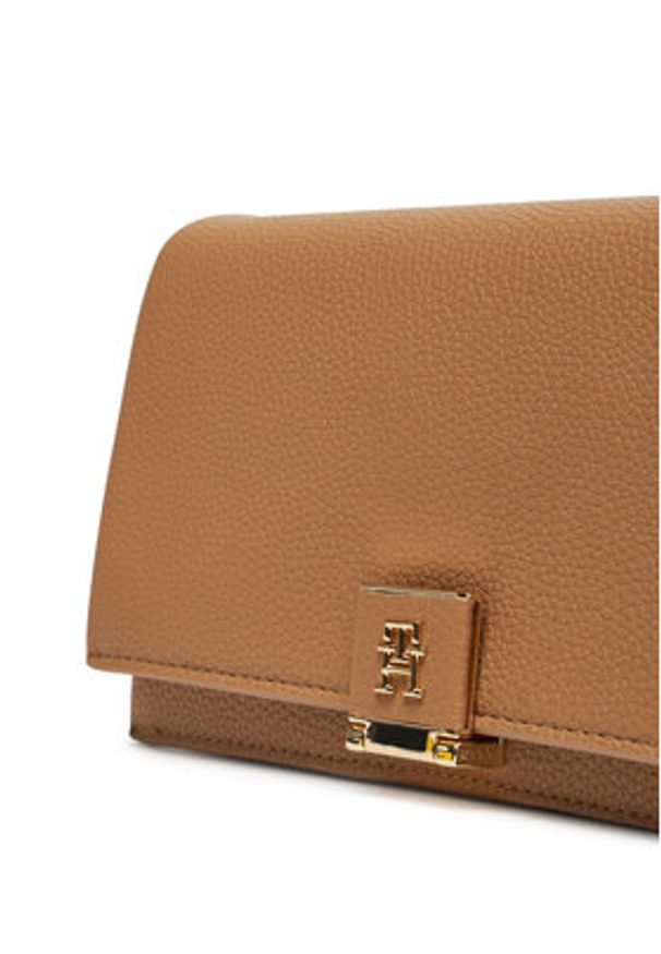 TOMMY HILFIGER - Tommy Hilfiger Torebka Th Her Flap W/Chain AW0AW17403 Beżowy. Kolor: beżowy. Materiał: skórzane