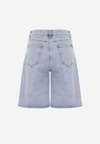 Born2be - Jasnoniebieskie Jeansowe Szorty Casual Bermudy z Wysokim Stanem z Bawełny Metithe. Okazja: na co dzień. Stan: podwyższony. Kolor: niebieski. Materiał: jeans, bawełna. Długość: długie. Sezon: lato. Styl: casual #2