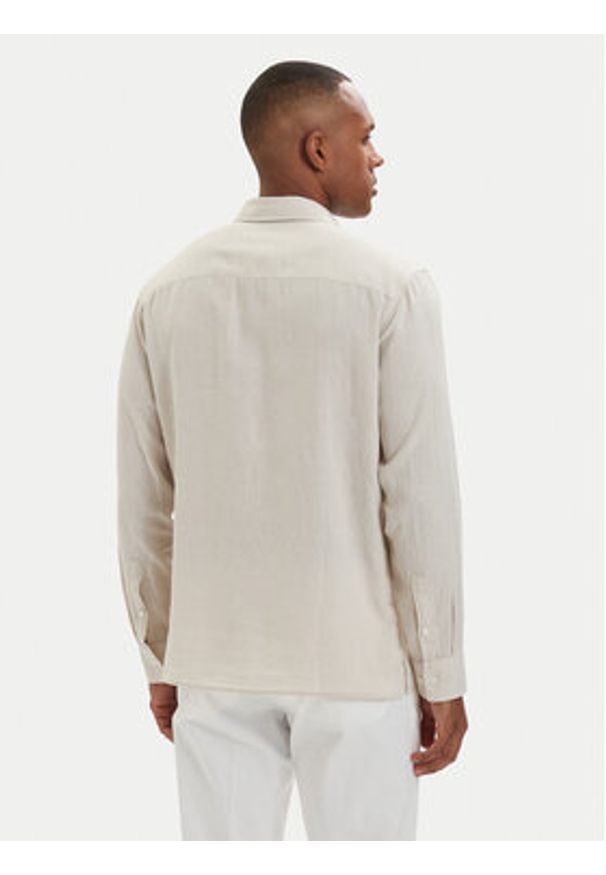 Calvin Klein Koszula LV04LE125G Beżowy jasny Regular Fit. Kolor: beżowy. Materiał: lyocell